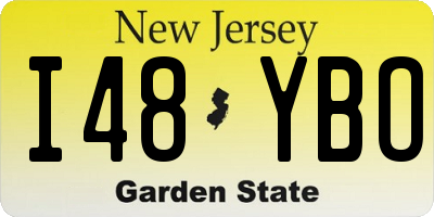NJ license plate I48YBO