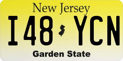 NJ license plate I48YCN