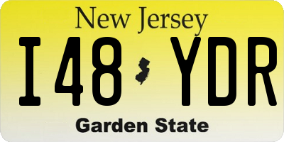 NJ license plate I48YDR