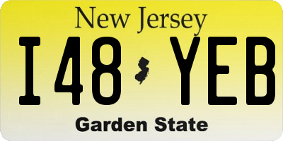 NJ license plate I48YEB