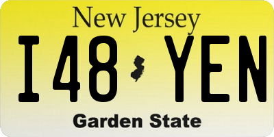 NJ license plate I48YEN