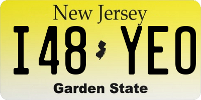 NJ license plate I48YEO