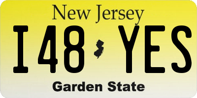 NJ license plate I48YES
