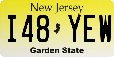NJ license plate I48YEW