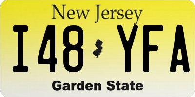 NJ license plate I48YFA