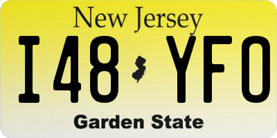 NJ license plate I48YFO