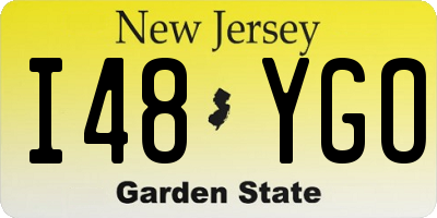 NJ license plate I48YGO