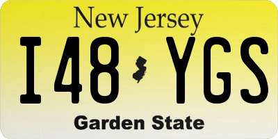 NJ license plate I48YGS