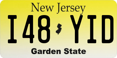 NJ license plate I48YID