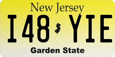 NJ license plate I48YIE
