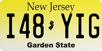 NJ license plate I48YIG