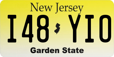 NJ license plate I48YIO
