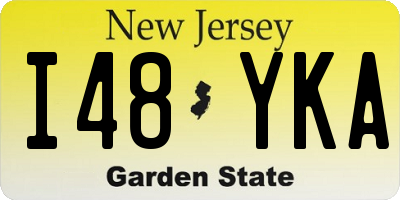 NJ license plate I48YKA