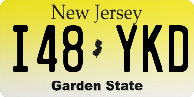 NJ license plate I48YKD