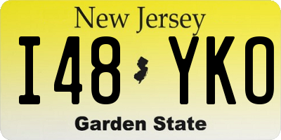 NJ license plate I48YKO