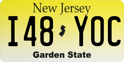 NJ license plate I48YOC
