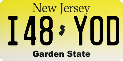 NJ license plate I48YOD