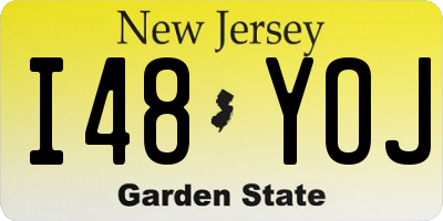 NJ license plate I48YOJ