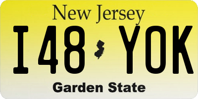 NJ license plate I48YOK