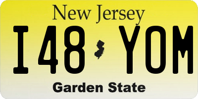 NJ license plate I48YOM