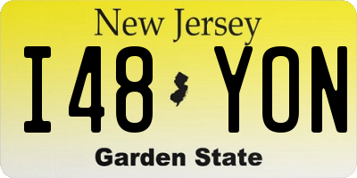 NJ license plate I48YON
