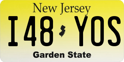 NJ license plate I48YOS