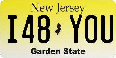 NJ license plate I48YOU