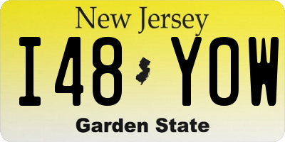 NJ license plate I48YOW