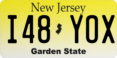 NJ license plate I48YOX