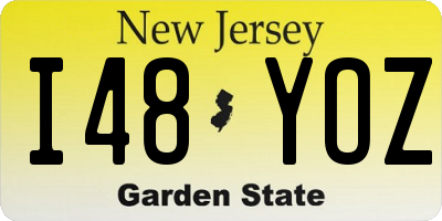 NJ license plate I48YOZ