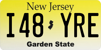 NJ license plate I48YRE