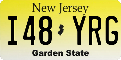 NJ license plate I48YRG