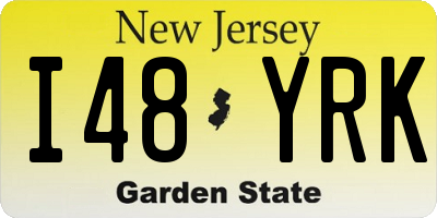 NJ license plate I48YRK