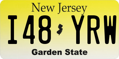 NJ license plate I48YRW