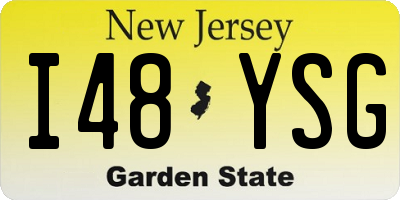 NJ license plate I48YSG