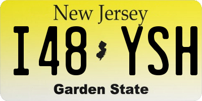 NJ license plate I48YSH