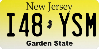 NJ license plate I48YSM