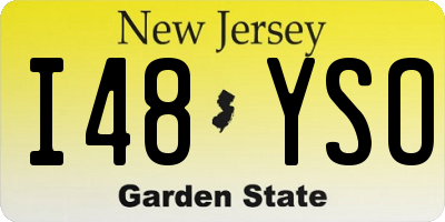 NJ license plate I48YSO