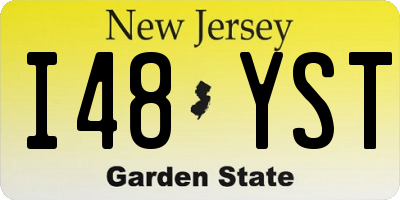NJ license plate I48YST