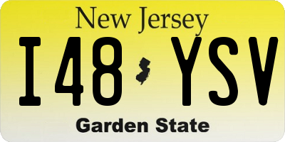 NJ license plate I48YSV