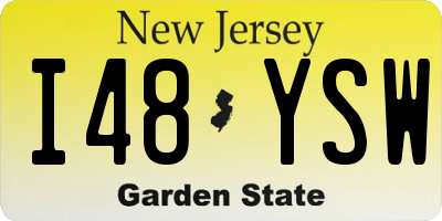 NJ license plate I48YSW