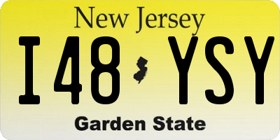 NJ license plate I48YSY