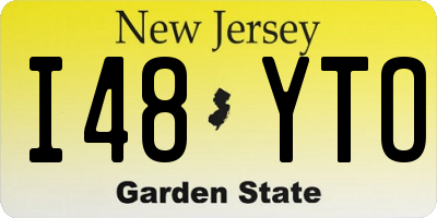 NJ license plate I48YTO