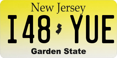 NJ license plate I48YUE