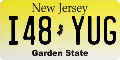NJ license plate I48YUG