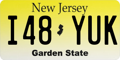 NJ license plate I48YUK