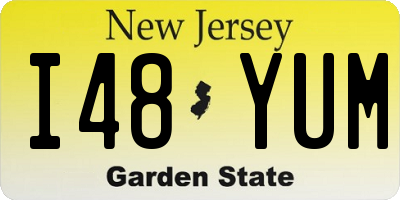 NJ license plate I48YUM