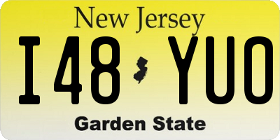 NJ license plate I48YUO