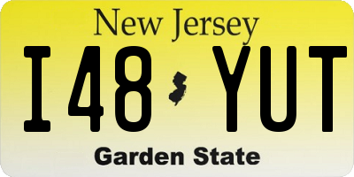 NJ license plate I48YUT