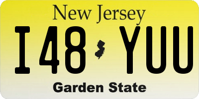 NJ license plate I48YUU